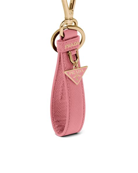 prada key holder pink|Prada card holder keychain.